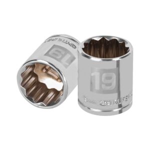 Dado de 19 mm, 12 puntas, cuadro 3/8′, Truper