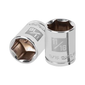 Dado de 11/16′, 6 puntas, cuadro 3/8′, Truper