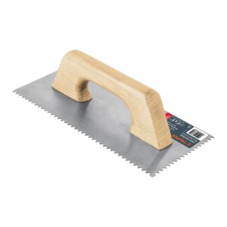 Llana dentado triangular tipo español, mango madera, Truper