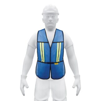 Chaleco de seguridad con cintas reflejantes, azul, Pretul