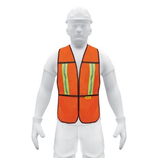 Chaleco de seguridad con cintas reflejantes, naranja, Pretul