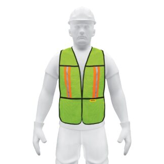 Chaleco de seguridad con cintas reflejantes, verde, Pretul