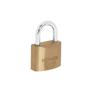 Candado de latón 40 mm llave tetra en blíster, Hermex Basic