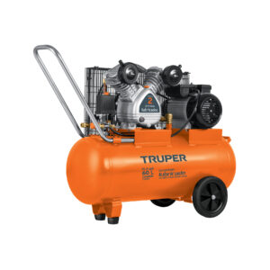 Compresor lubricado banda, horizontal 60L, 4HP 127V Truper