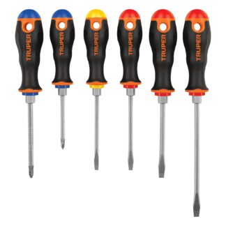 Juego de 6 desarmadores mango Comfort Grip, Truper