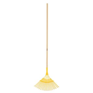 Escoba metálica para jardín, curva, 20 dientes, mango 48′