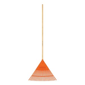 Escoba plástica para jardín, flexible, 22 dientes, mango 48′