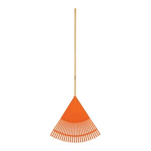 Escoba plástica para jardín, flexible, 26 dientes, mango 48′
