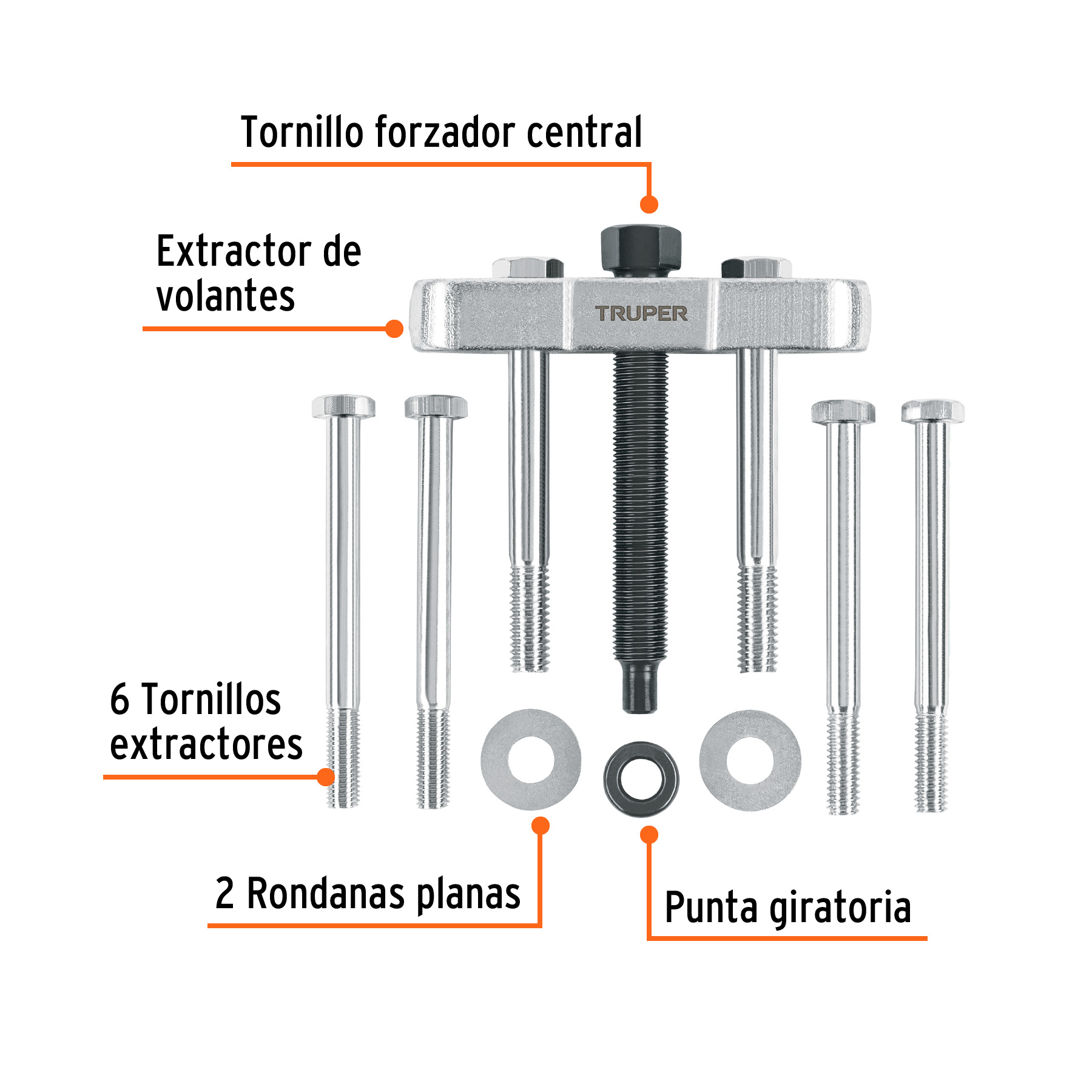 Extractor de volantes, 11 piezas, Truper - Image 2