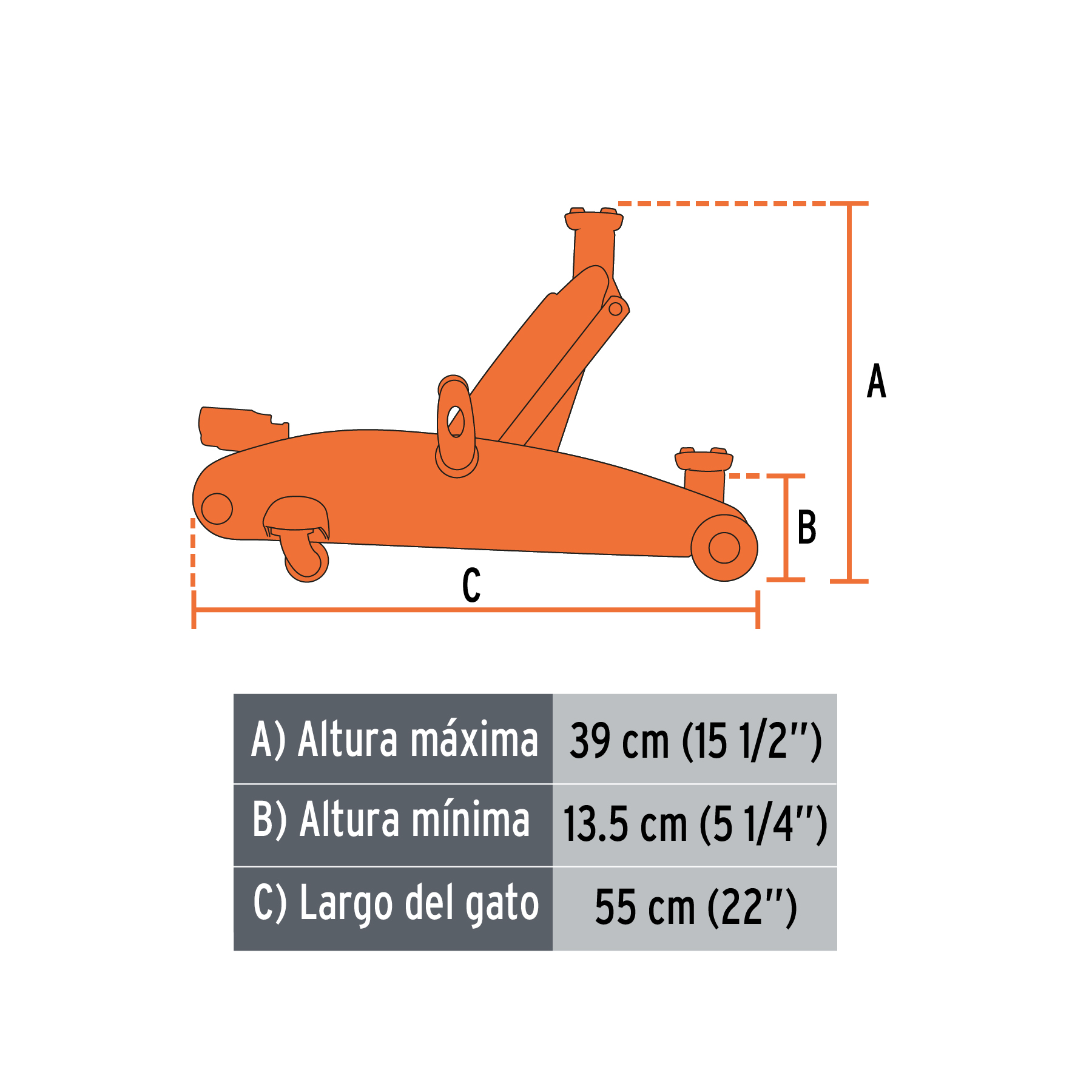 Gato hidráulico de patín 2.5t, elevación rápida, con maletín - Image 3