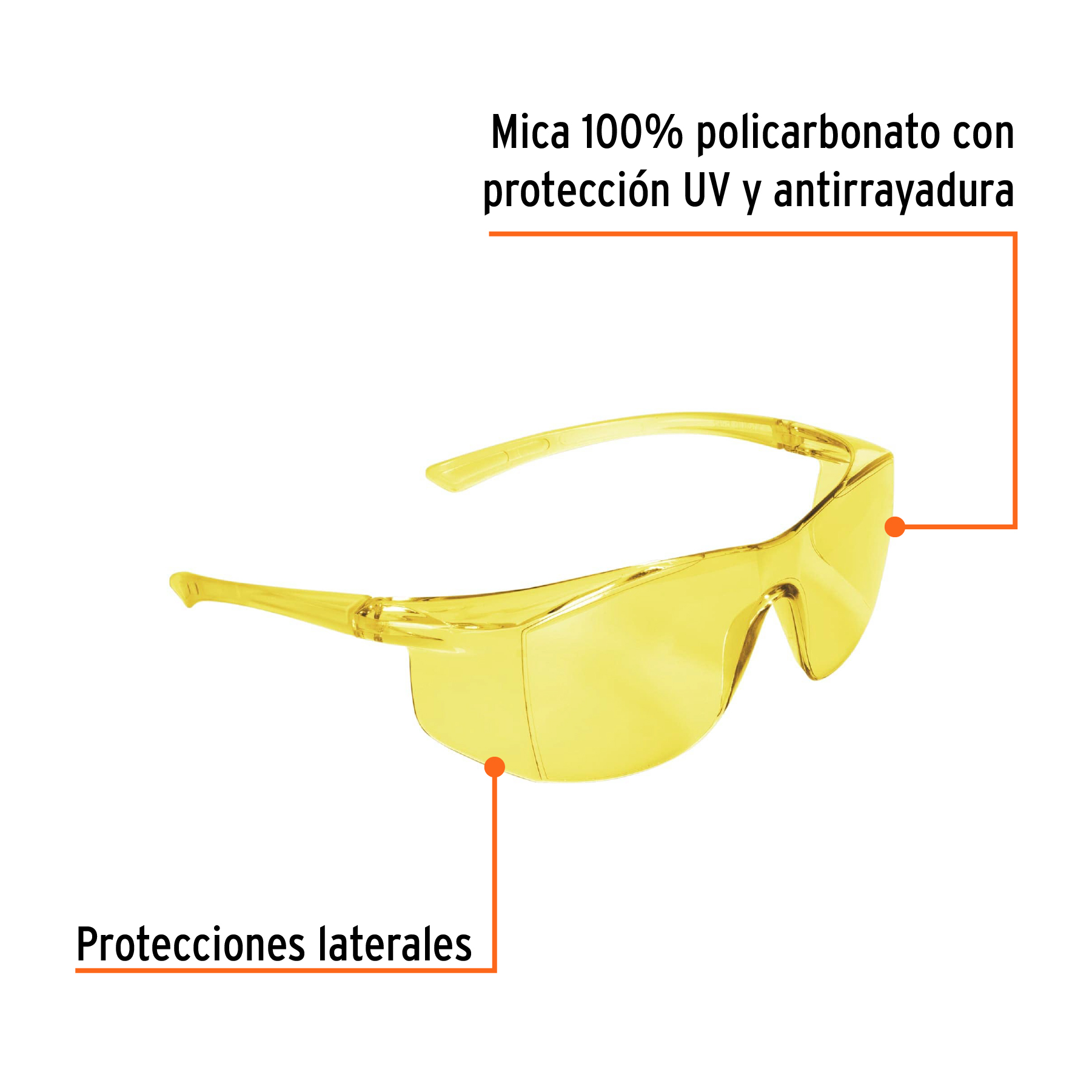 Lentes de seguridad ámbar, Truper Ultralite - Image 2