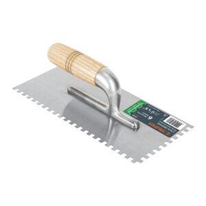 Llana 11′ dentado cuadrado 1/4′, 6 remaches, mango madera