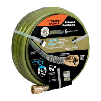 Manguera 5/8' anti-torceduras 6 capas 25m conexiones d/metal