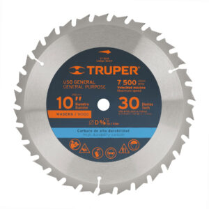 Disco sierra 10′ para madera, 30 dientes centro 5/8′, Truper