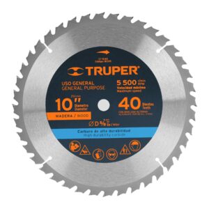 Disco sierra 10′ para madera, 40 dientes centro 5/8′, Truper