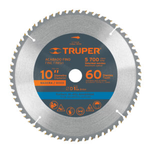 Disco sierra 10′ para madera, 60 dientes centro 1′, Truper