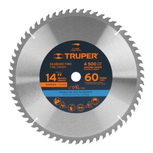 Disco sierra 14′ para madera, 60 dientes centro 1′, Truper