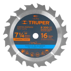 Disco sierra 7- 1/4′ para madera, 16 dientes centro 5/8′