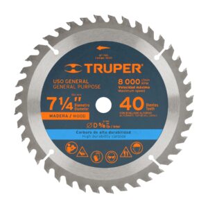 Disco sierra 7- 1/4′ para madera, 40 dientes centro 5/8′