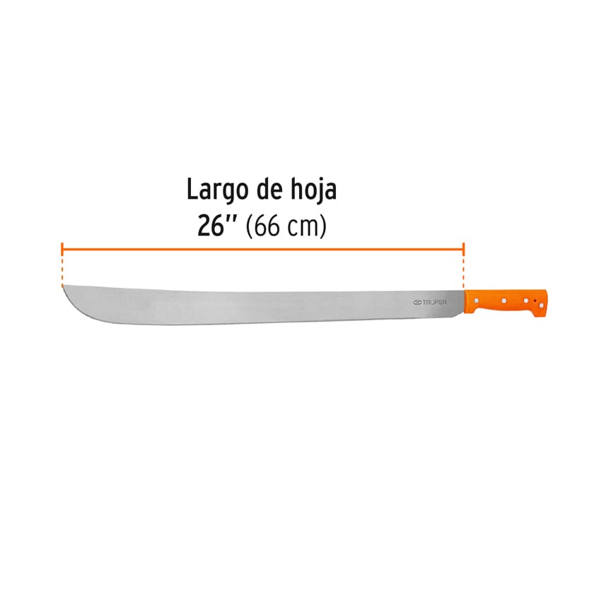 Machete estándar 26' cacha naranja remachada, Truper - Image 3