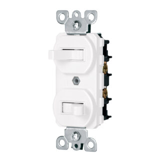 Interruptor dúplex de palanca, Standard, blanco, Volteck