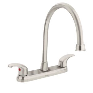 Mezcladora satín 8′ para lavabo, cuello largo, palanca,Foset