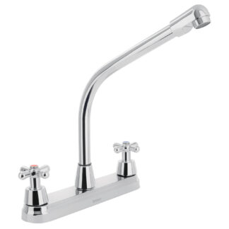 Mezcladora inox 8' p/fregadero, cuello cobra, cruceta, Aqua