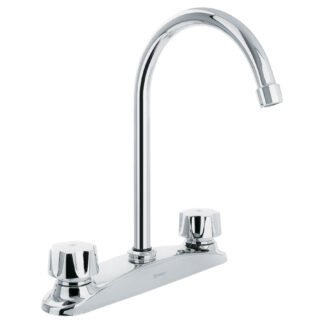 Mezcladora inox 8' p/fregadero, manerales hexagonal, Aqua