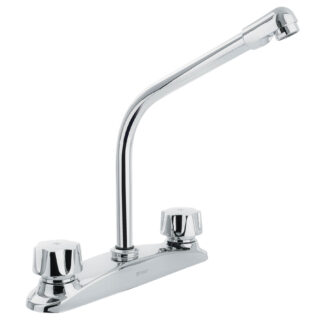 Mezcladora inox 8' p/fregadero, cuello cobra, hex Aqua