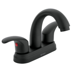 Mezcladora negro mate 4′ p/lavabo, nariz curva, palanca,Aqua