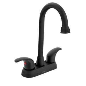 Mezcladora negro mate 4′ p/lavabo, tipo bar, palanca, Aqua