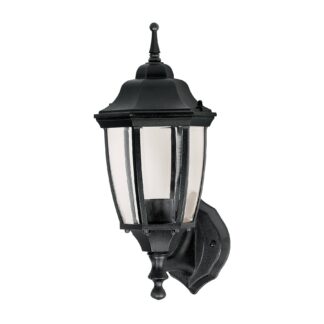 Arbotante tipo farol soportado negro, lámpara no incluida