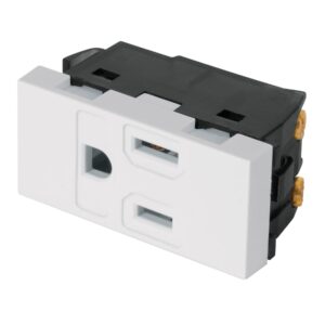 Contacto aterrizado, 1 módulo, línea Española, color blanco