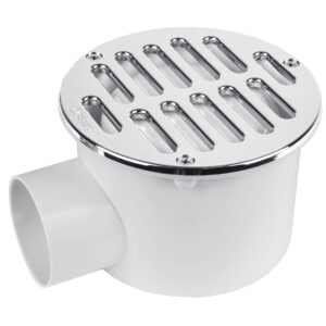 Coladera de ABS salida lateral y rejilla 5′, con tornillos