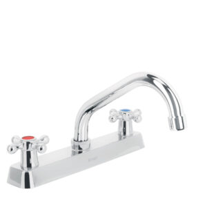 Mezcladora 8′ p/fregadero, cuello corto, manerales cruceta