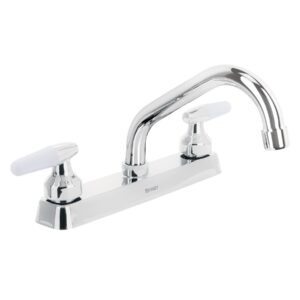 Mezcladora 8′ p/fregadero, cuello corto, manerales cono