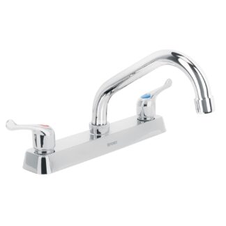 Mezcladora 8' p/fregadero, cuello corto, manerales palanca
