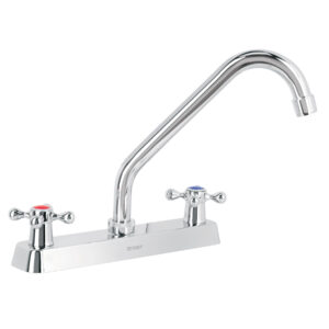 Mezcladora 8′ p/fregadero, cuello largo, manerales cruceta