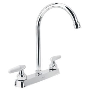 Mezcladora 8′ p/fregadero, cuello curvo, manerales cono