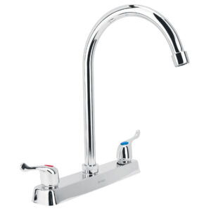 Mezcladora 8′ p/fregadero, cuello curvo, manerales palanca