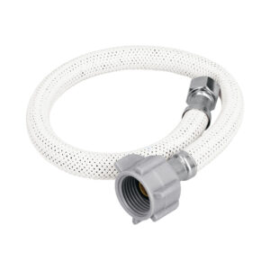 Manguera lavabo/fregadero vinilo 40 cm con. plást. 1/2’x3/8′