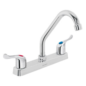 Mezcladora plástica 8′ cuello corto para fregadero, palanca