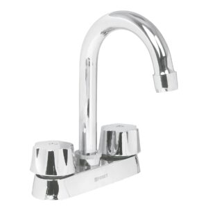 Mezcladora 4′ para lavabo, cuello bar, cartucho compresión