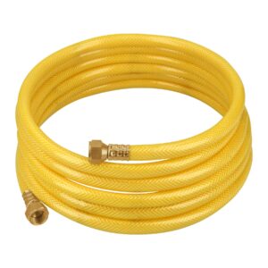 Manguera para gas 3/8′ flexible amarilla de 4 m, c/conexión