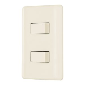 Placa armada, 2 interruptores, marfil, Volteck