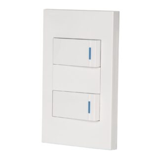 Placa armada 2 interruptores, 1 módulo, Española, blanco