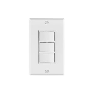 Placa armada con 3 interruptores sencillos, línea Classic