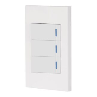 Placa armada 3 interruptores, 1 módulo, Española, blanco