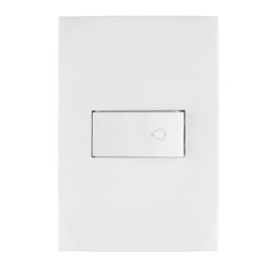 Placa armada con timbre, línea Oslo, color blanco, Volteck