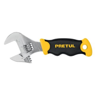 Llave ajustable (perico corto) 6' cromada con grip, Pretul